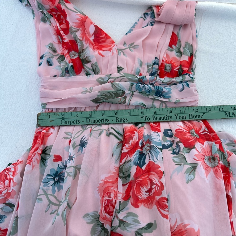 Lulu's Blush Pink Floral Wrap Maxi Dress - Picture 8 of 10